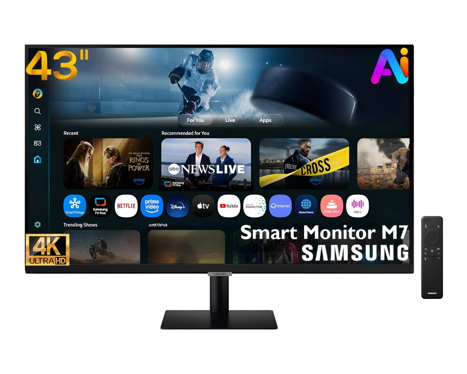 Samsung M7 M70F 43" 4K 60Hz ( Usb+ Hdmi+Wi̇fi̇+Bluetooth) Yapay Zeka Destekli Akıllı Tv Plus Smart Monitör Ls43Fm700Uuxuf ürün görseli