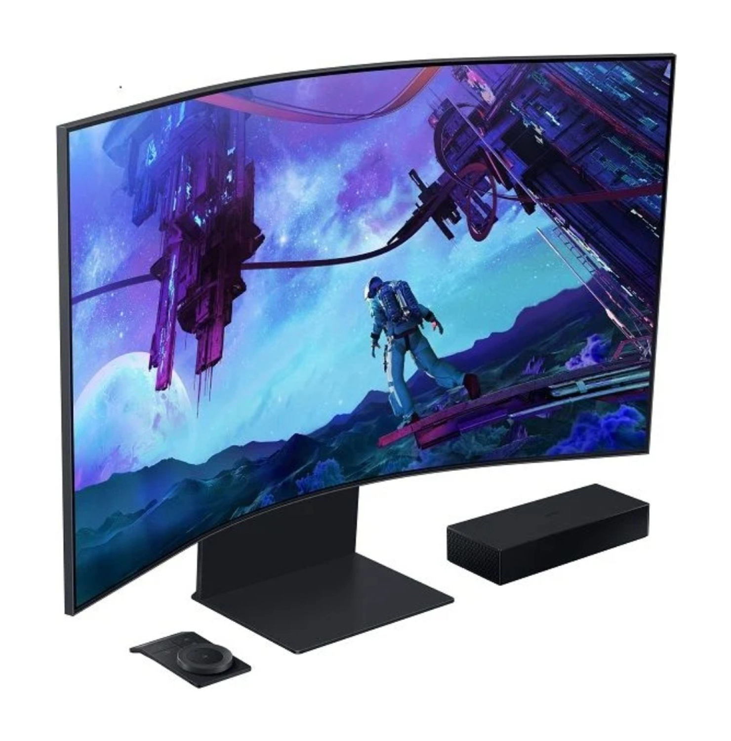Samsung Odyssey Ark Ls55Cg97Wnuxuf 55 Inç Uhd 165Hz 1Ms Pivot Asansör Multi View Hdr10+ 1000R Kavisli Kokpit Quantum Mini Led Smart Gaming Hub Monitör - Görsel 5