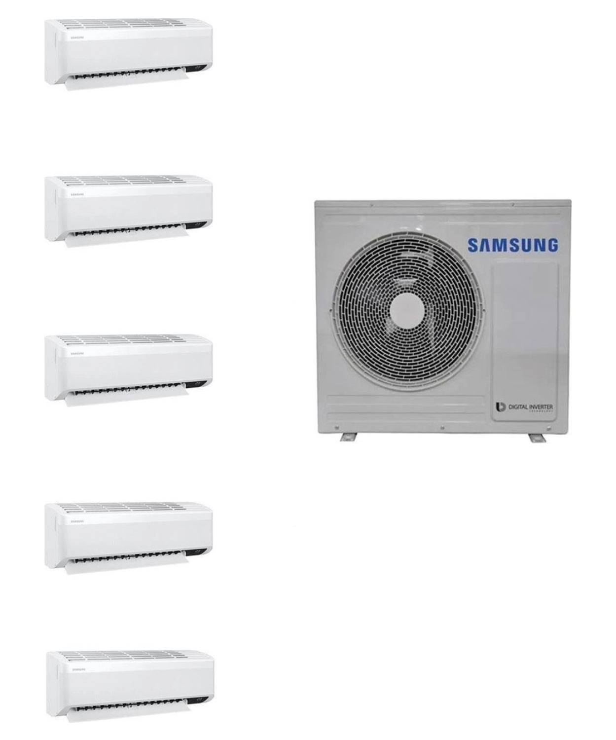 Samsung Wind Free Aj100Txj5Kh/Ea 18+12+12+9+9 Iç 10 Kw Dış Ünite A 10000 Btu 1+5 Multi inverter Duvar Tipi Klima ürün görseli