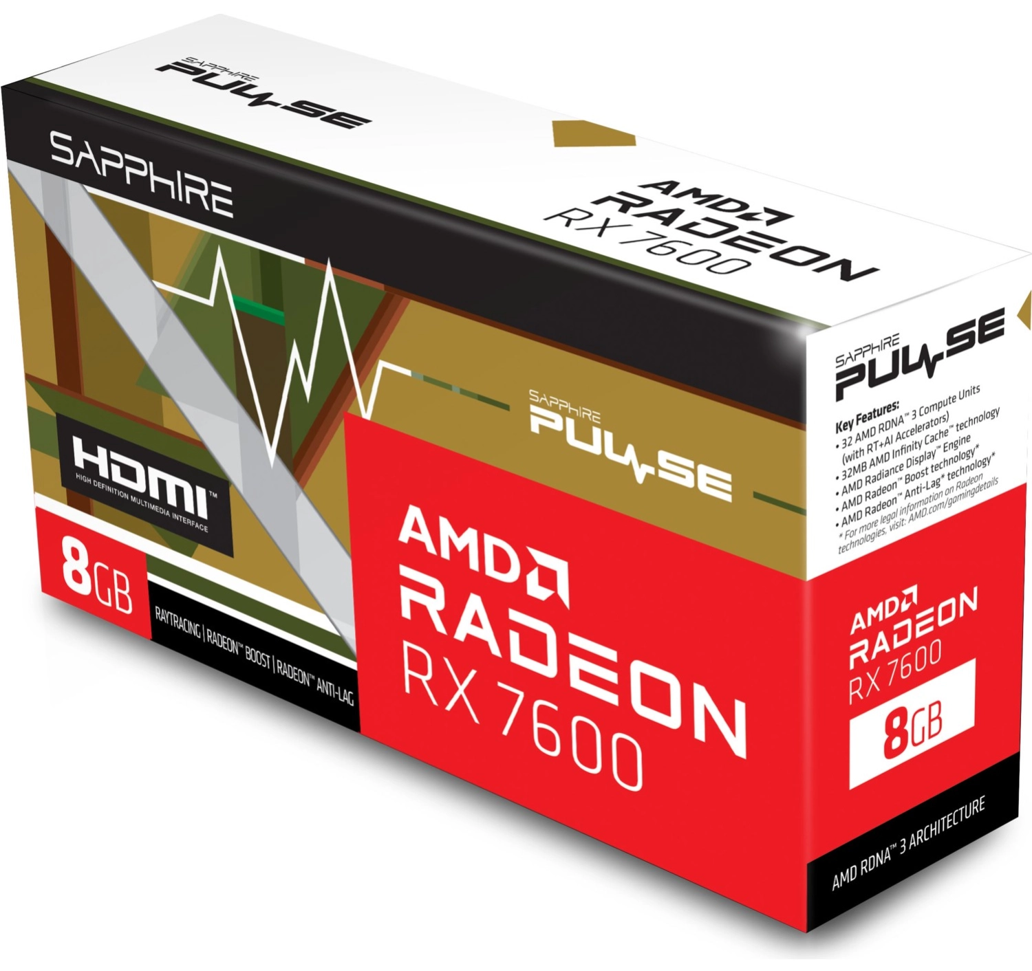 Sapphire Sapphıre Amd Radeon Rx 7600 Pulse 8Gb 128Bit 2755 Mhz Gddr6 Pci-Express 4.0 Ekran Kartı 11324-01-20G - Görsel 2
