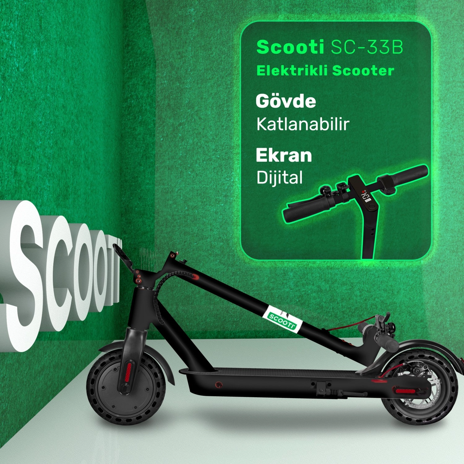 Scooti Scootı Sc-33B Siyah Elektrikli Scooter - Görsel 2