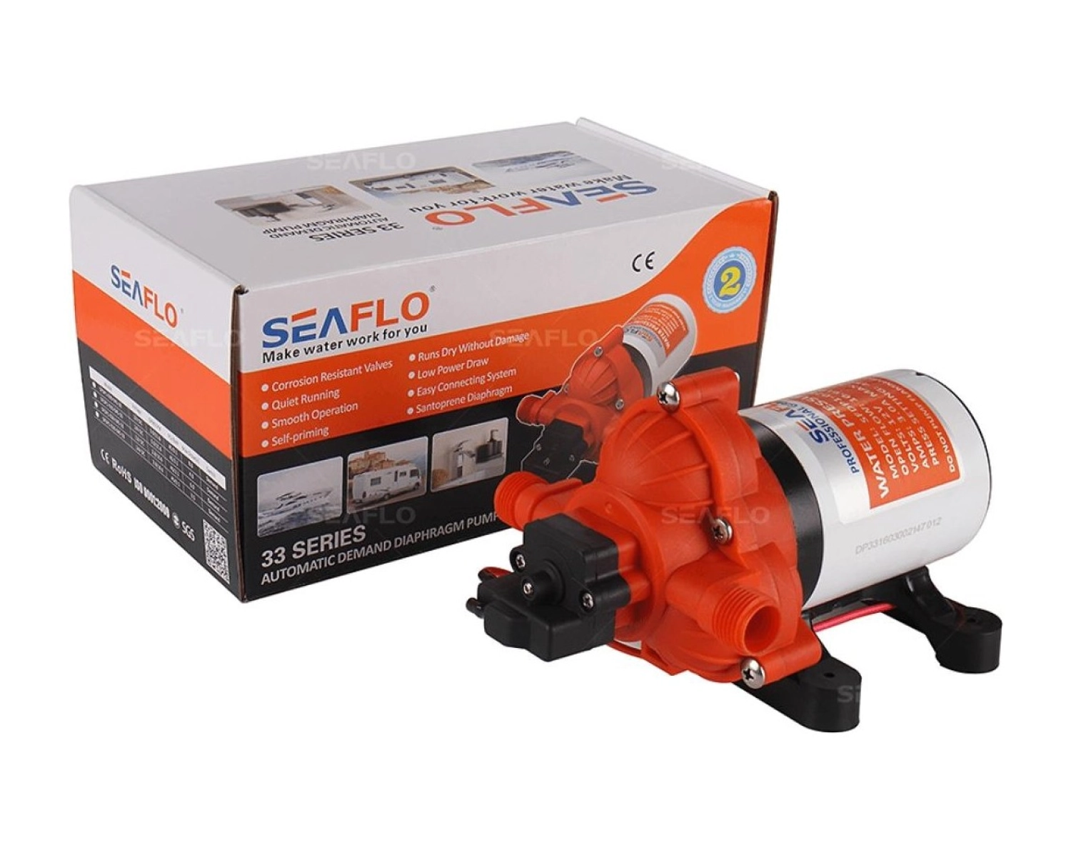 Seaflo Sfdp1-030-045-33 Karavan, Tekne Hidroforu 12 Volt 11.3 Lt/Dak 45 Psi 3.1 Bar ürün görseli