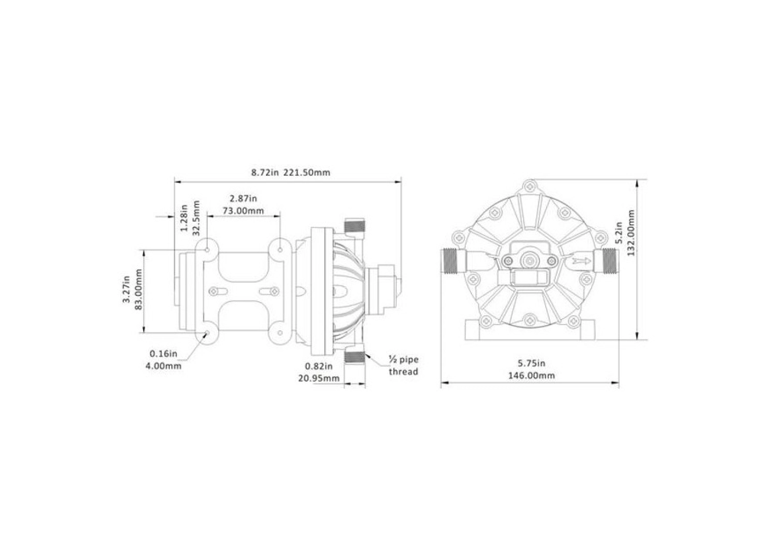 Seaflo Sfdp1-050-060-51 12 Volt Otomatik Hidrofor, Tekne, Yat, Karavan Hidroforu Pompası - Görsel 3