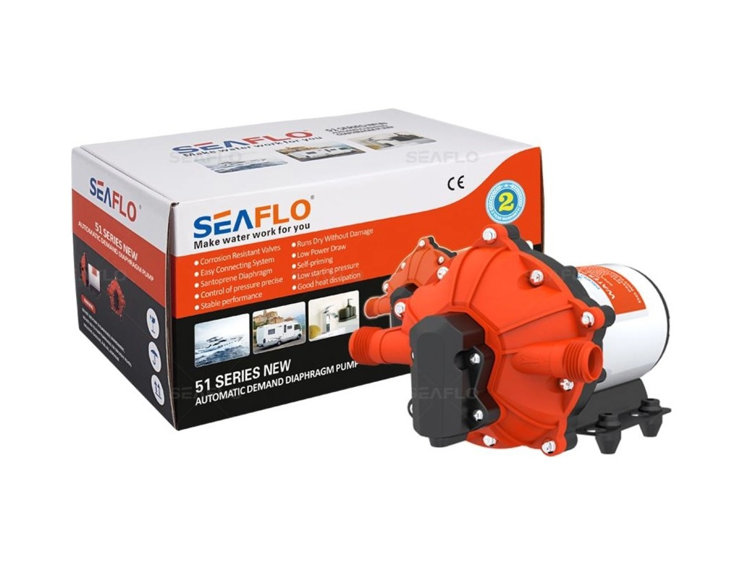 Seaflo Sfdp2-050-060-51 24 Volt Otomatik Hidrofor, Tekne, Yat, Karavan Hidroforu Pompası - Görsel 3