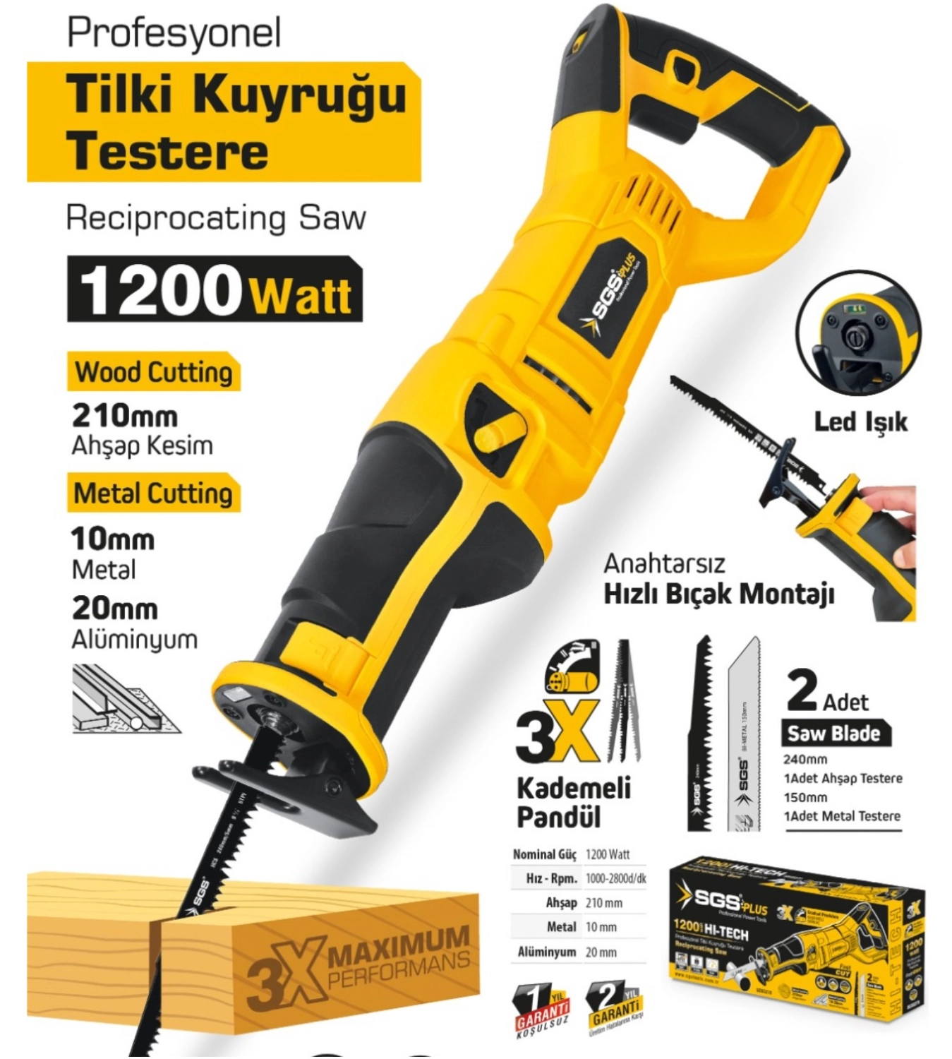 Sgs Plus Tilki Kuyruğu Testere 1250Watt ürün görseli