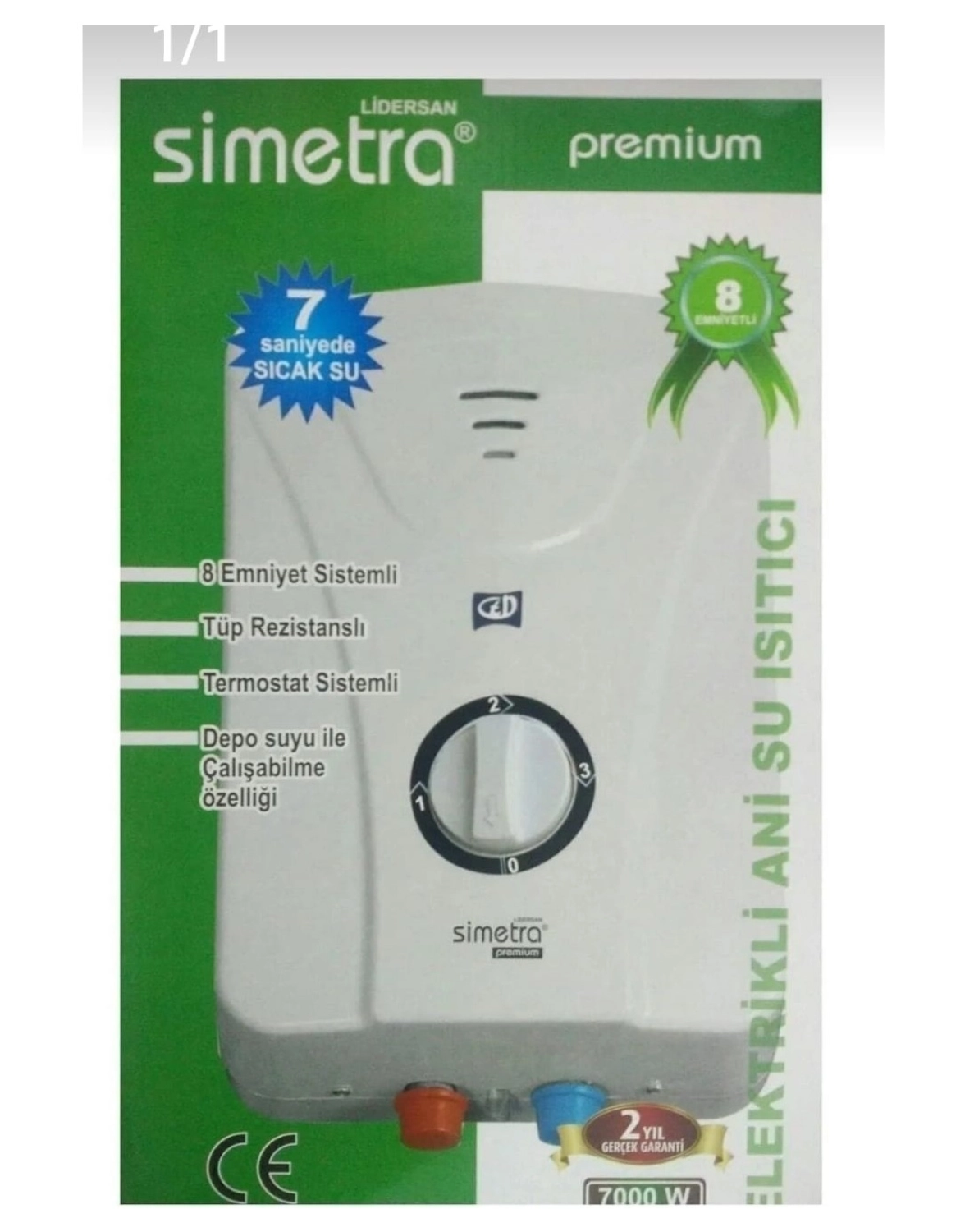 Simetra Elekrıklı Şofben 9Mt Kablolu Tam Takım Set - Görsel 2