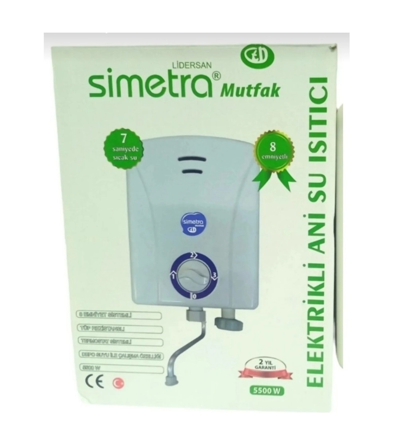 Simetra Mutfak Tipi Şofben 10 Mt Kablolu Orjinal Tam Takım Set - Görsel 2