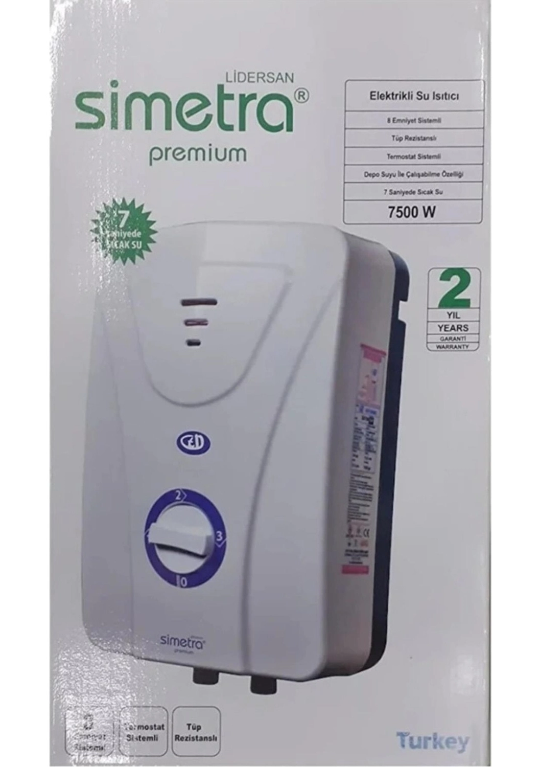 Simetra Premium Elektrikli Şofben Ani Su Isıtıcı 8 Emniyetli - Görsel 2