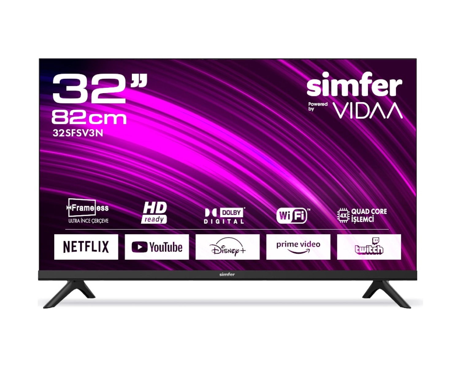 Simfer 32Sfsv3N 32" 82 Ekran Uydu Alıcılı Hd Ready Vıdaa Smart Led Tv ürün görseli