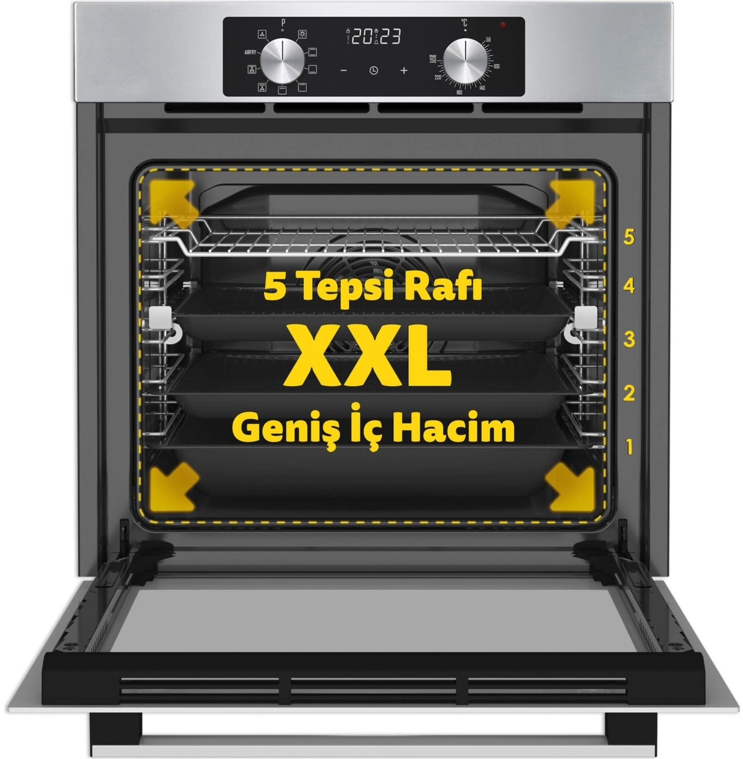 Simfer 8210 Airfry Plus 10 Fonksiyon Dijital Saat Inox - Görsel 4