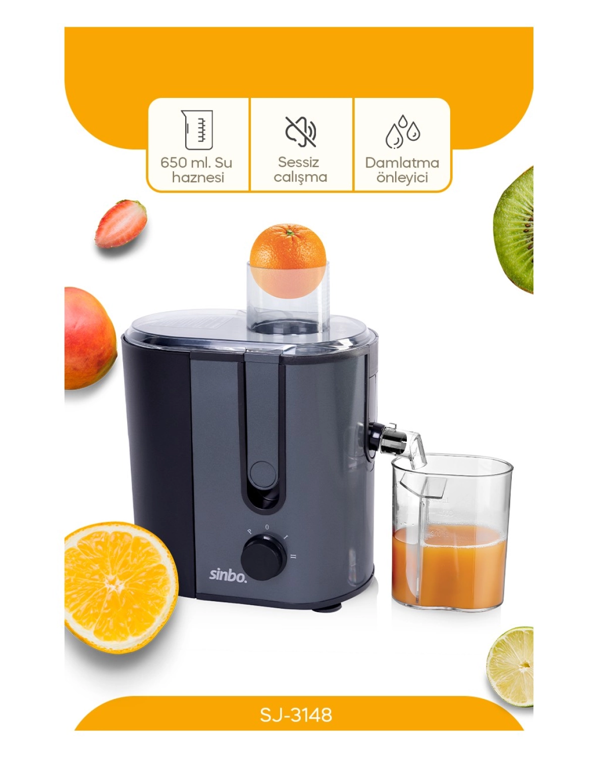 Sinbo Sj-3148 1000 W Katı Meyve Sıkacağı - Görsel 2