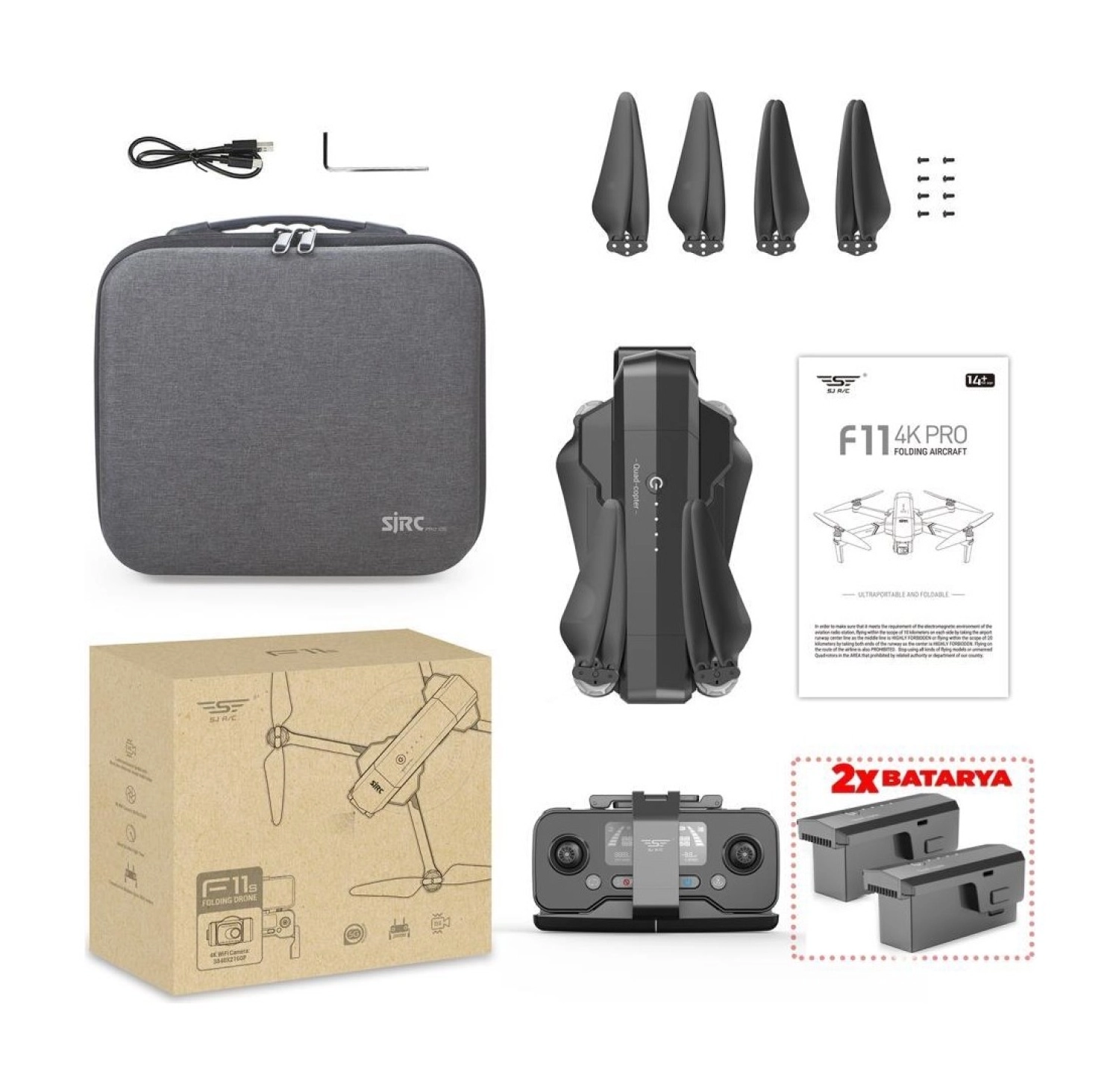 Sjrc F11 Pro Combo 4K Kameralı Drone Seti - Görsel 11