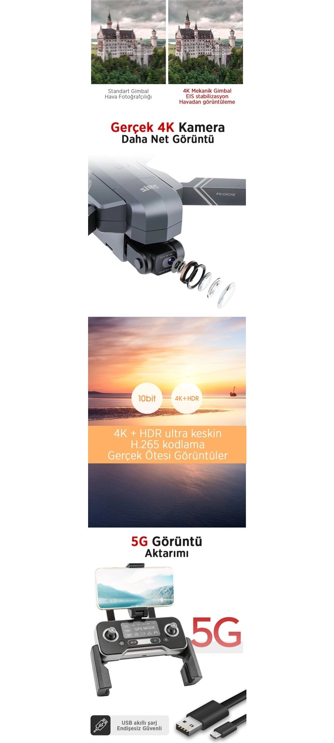 Sjrc F11 Pro Combo 4K Kameralı Drone Seti - Görsel 4