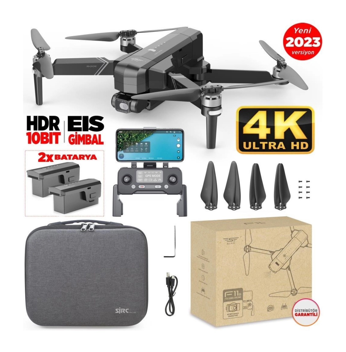 Sjrc F11 Pro Combo 4K Kameralı Drone Seti ürün görseli