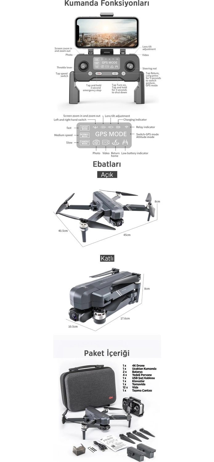 Sjrc F11 Pro Combo 4K Kameralı Drone Seti - Görsel 10