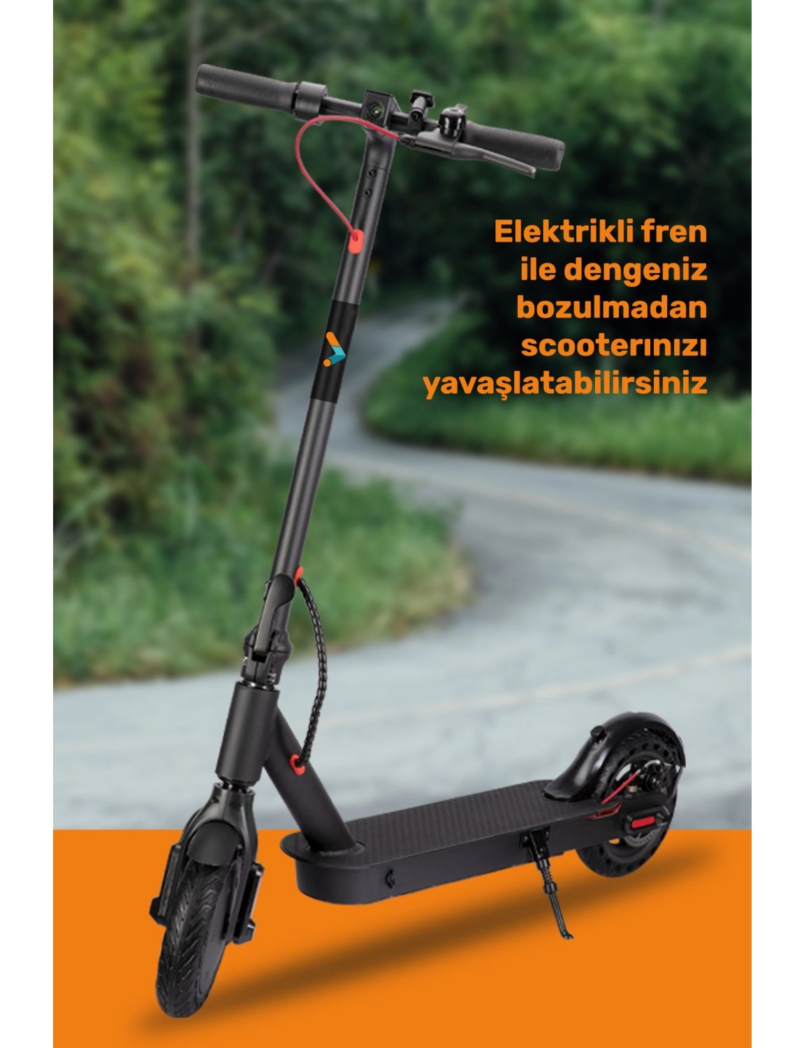 Smart Drive S50 Led Ekranlı Patlamaz Tekerlekli Fırçasız Motorlu Farlı Katlanabilir Taşınabilir Süspansiyonlu Elektrikli Scooter - Görsel 5