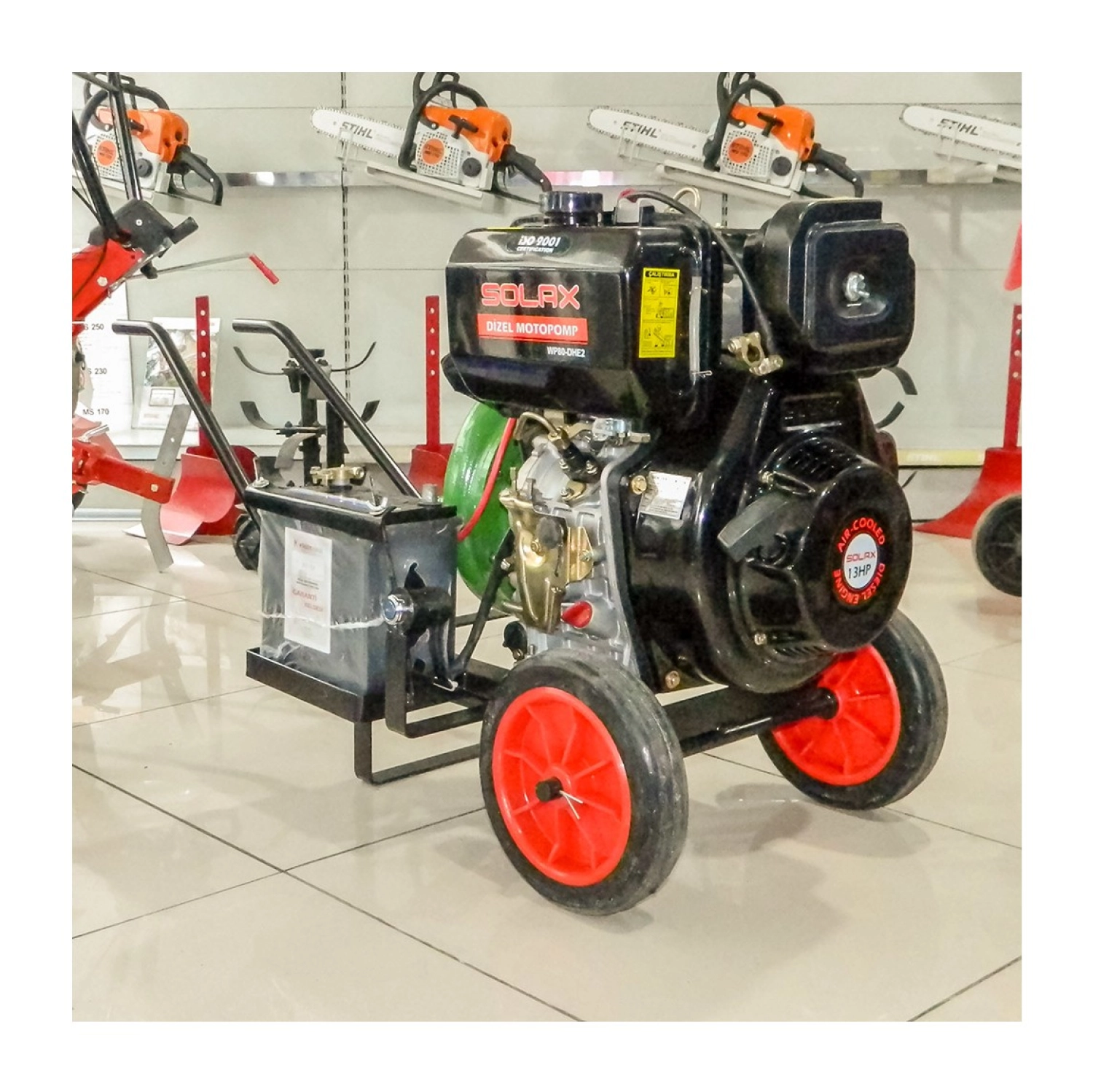 Solax Sdp-3Yn Dizel 3'Lük Yüksek Basınçlı Su Motoru Tekerlekli Marşlı 13 Hp - Görsel 2