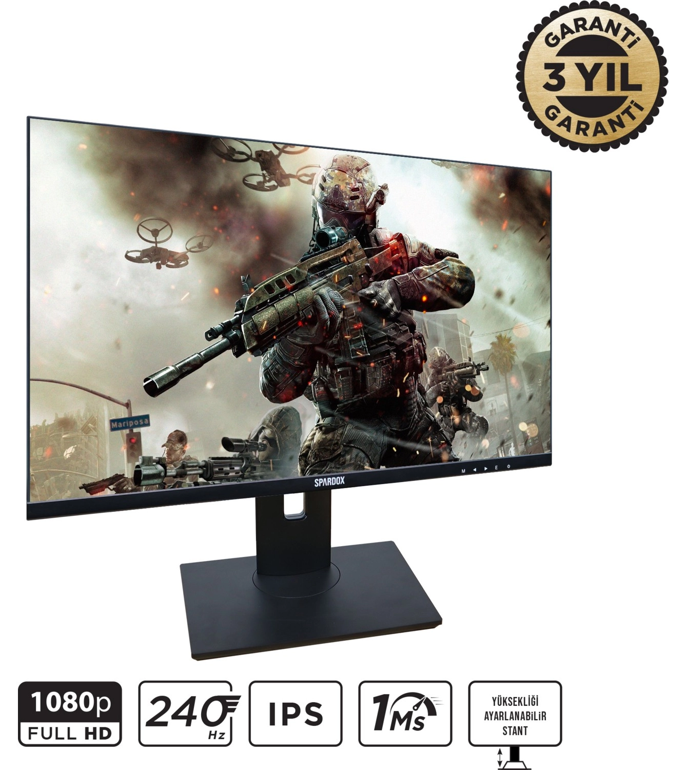 Spardox Gaming Sg-24240P 24" 1Ms 240Hz Ips Full Hd Pivot Oyuncu Monitörü ürün görseli