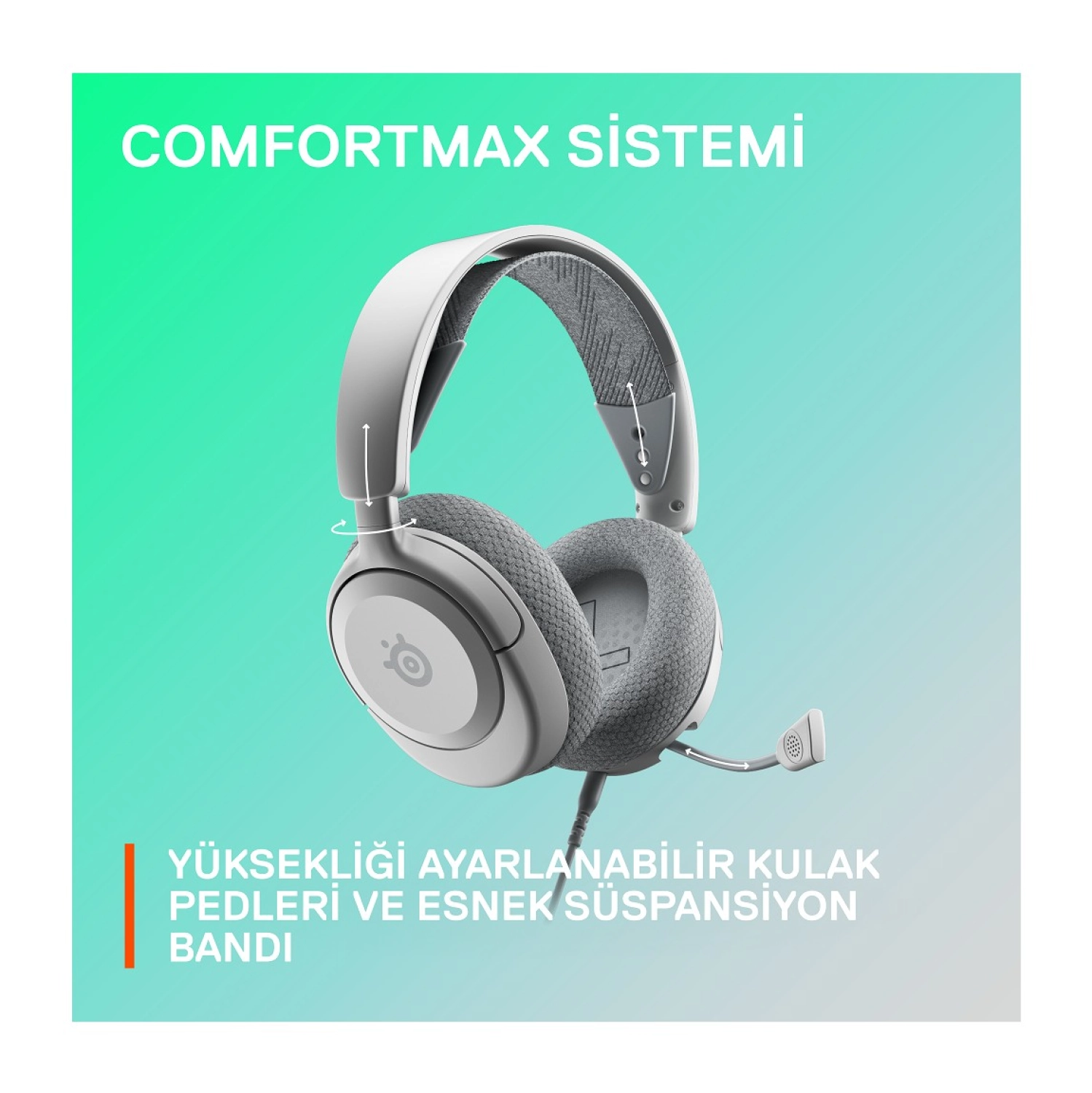Steelseries Arctis Nova 1 Multi-System Oyun Kulaklığı - Beyaz - Görsel 9
