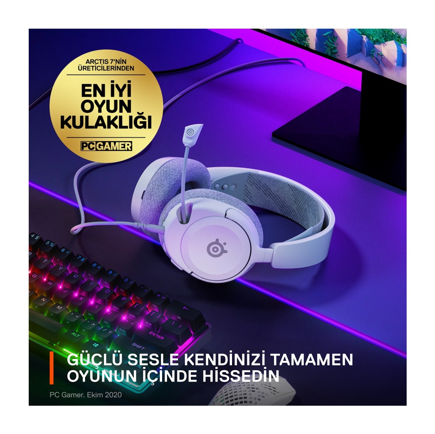 Steelseries Arctis Nova 1 Multi-System Oyun Kulaklığı - Beyaz - Görsel 5