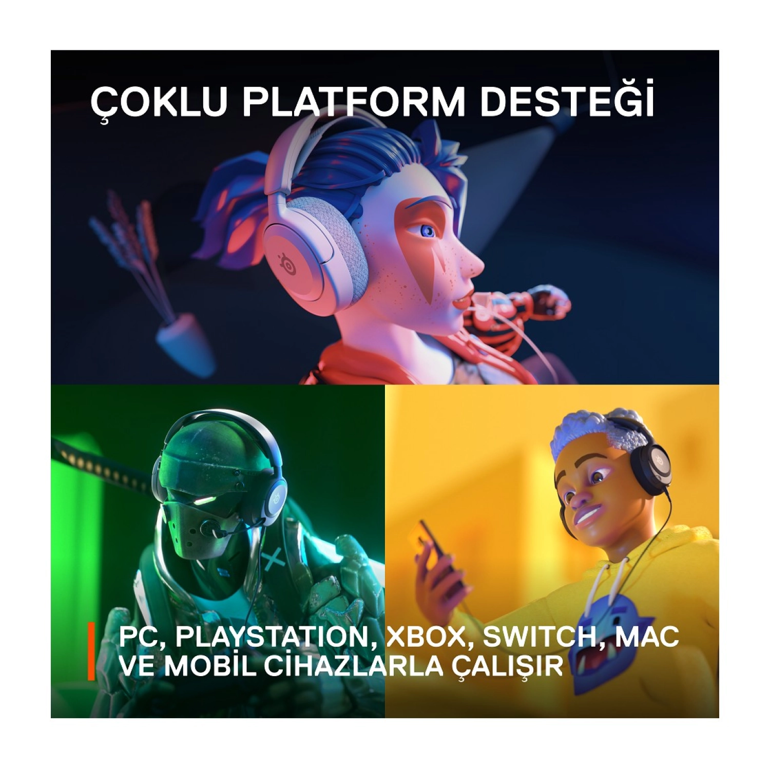 Steelseries Arctis Nova 1 Multi-System Oyun Kulaklığı - Beyaz - Görsel 11