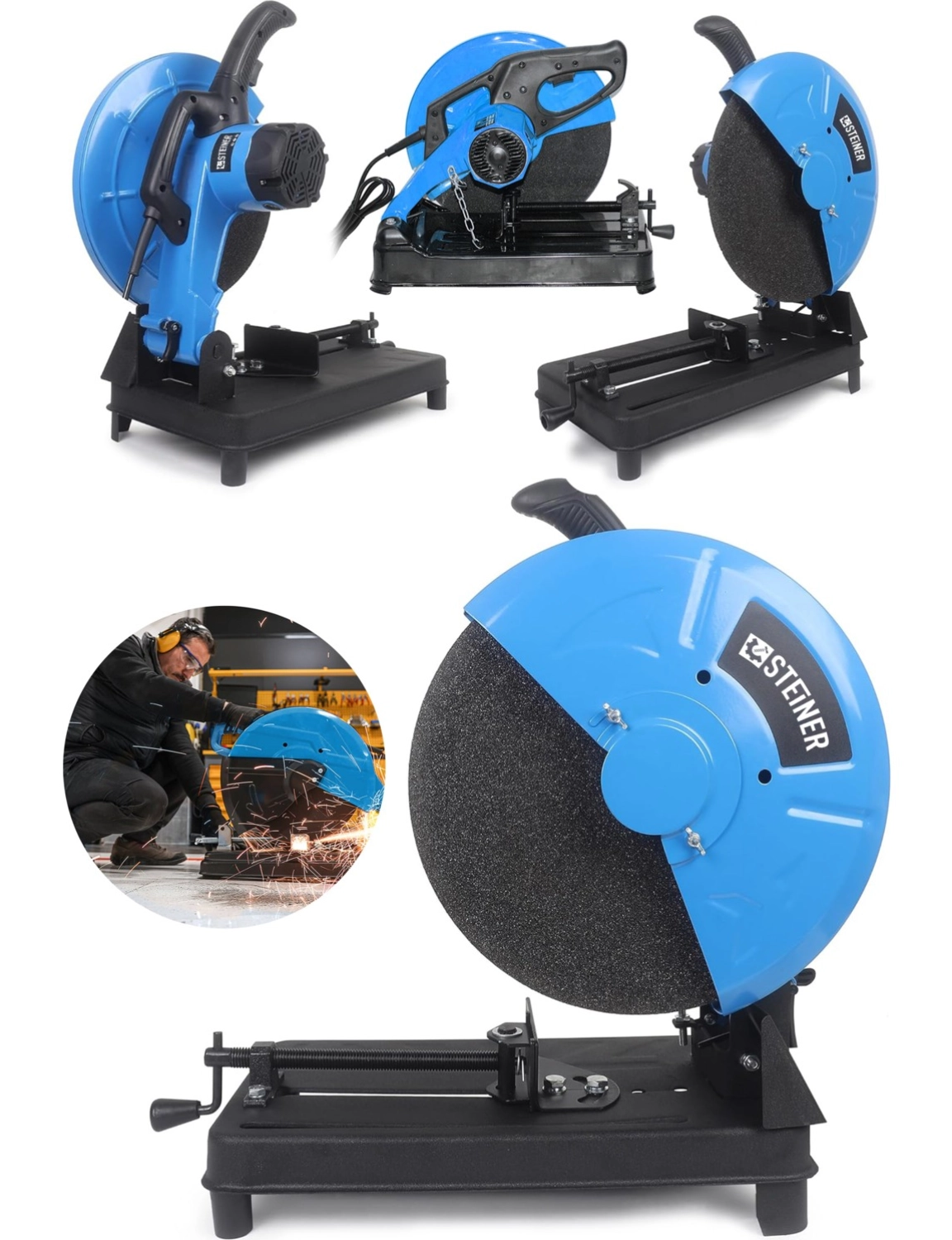 Steiner Alman Turbo 9000 Bakır Sargılı Çelik Şanzuman Profil Demir Ve Metal Kesme Makinesi 355 Mm - Görsel 2