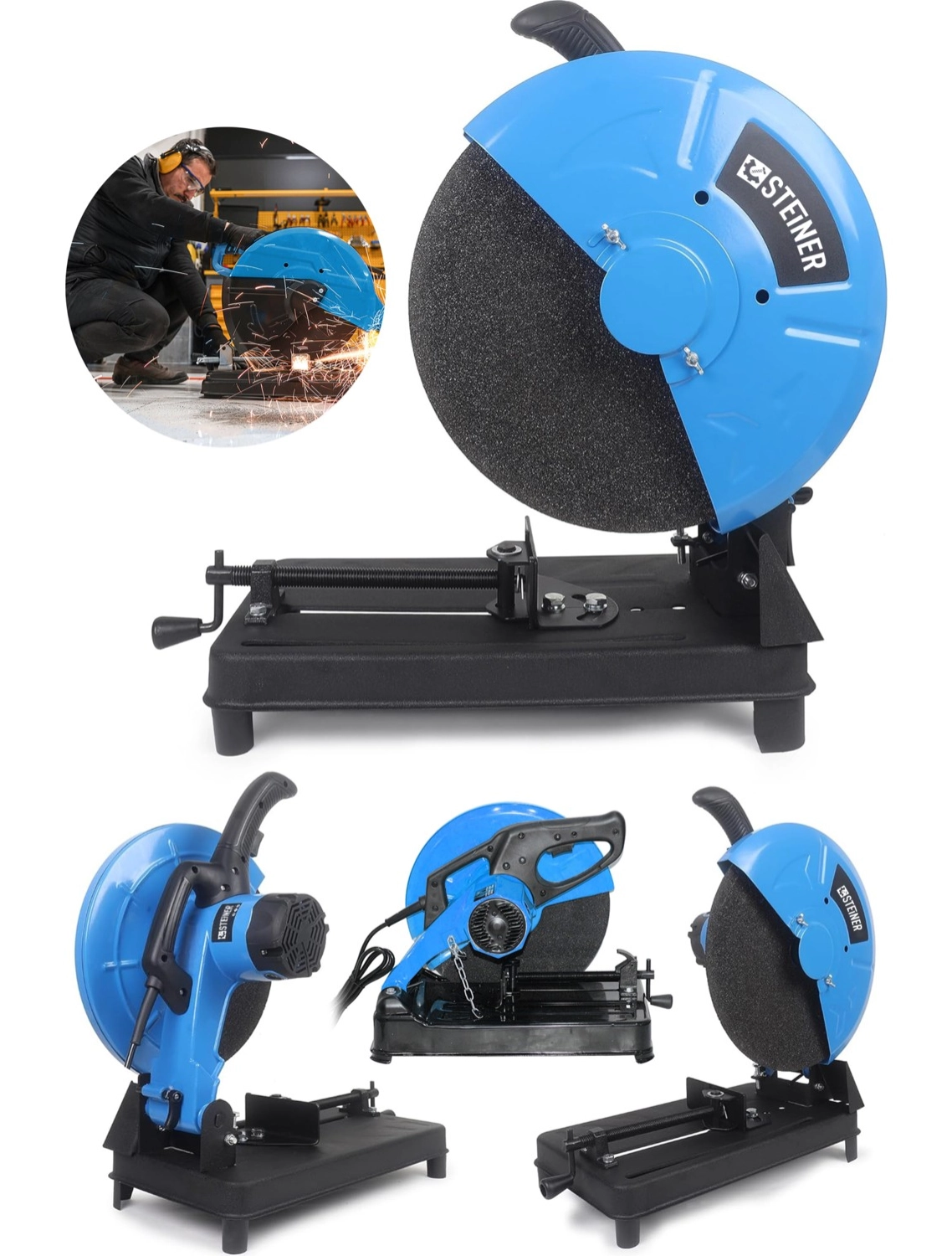 Steiner Alman Turbo 9000 Bakır Sargılı Çelik Şanzuman Profil Demir Ve Metal Kesme Makinesi 355 Mm ürün görseli