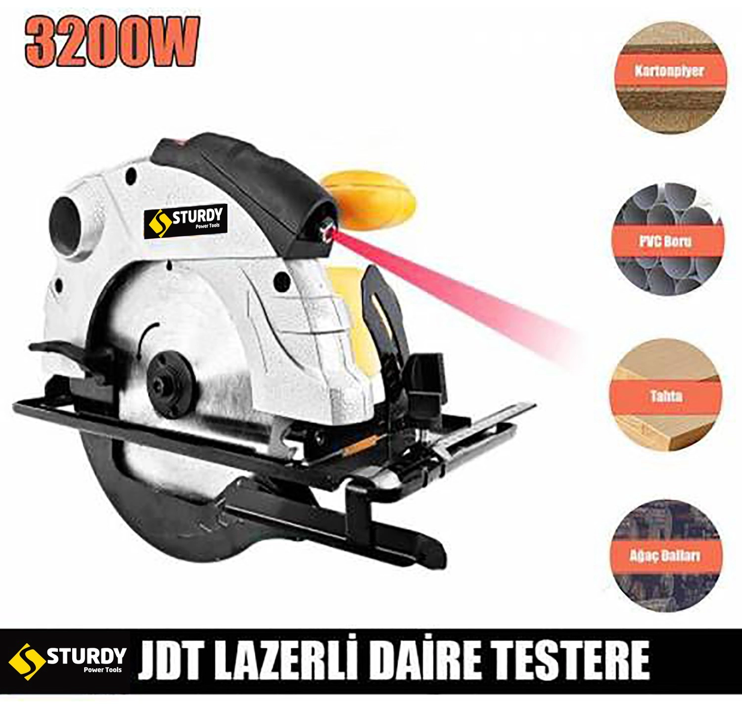 Sturdy Power Tools 3200 Watt Sjs Lazerli Metal Şanzuman Daire Testere Elmas Ağızlı 185 Mm Bıçak ürün görseli