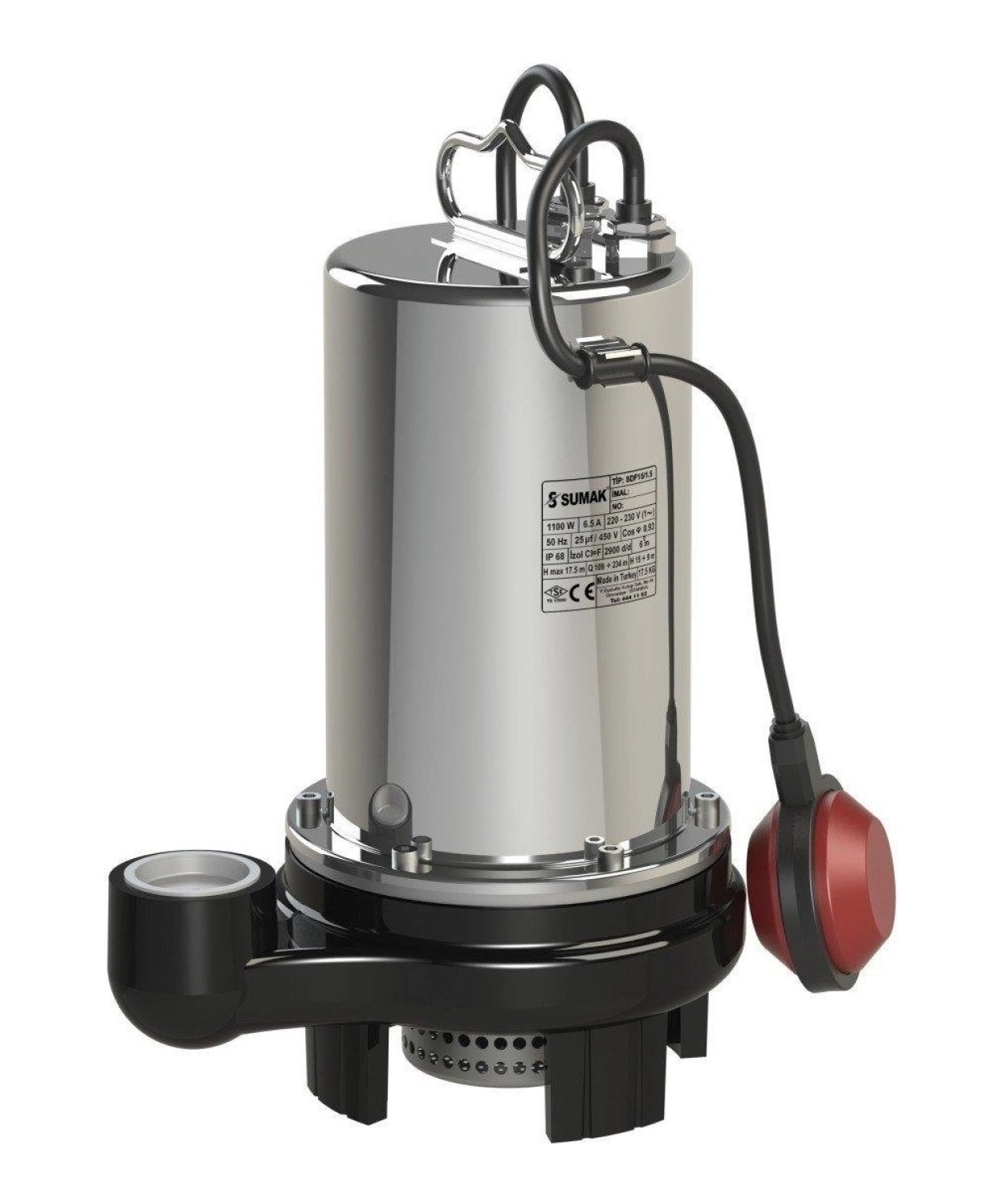 Sumak Pompa Sdf 15/1.5 Kirli Su Dalgıç Pompa Monofaze (220V) 1.5 Hp ürün görseli