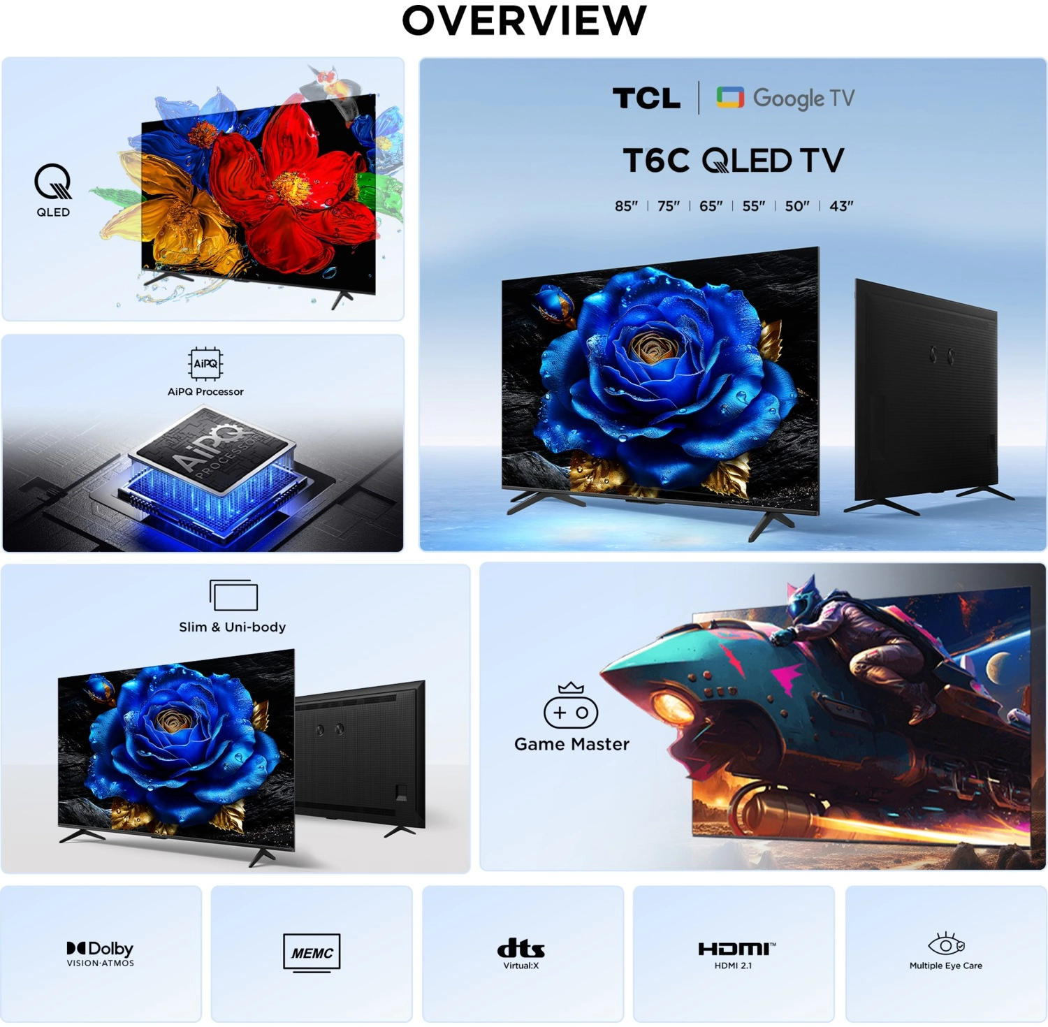 Tcl 75T6C 75" 190 Ekran Uydu Alıcılı 4K Ultra Hd Qled Google Tv - Görsel 14