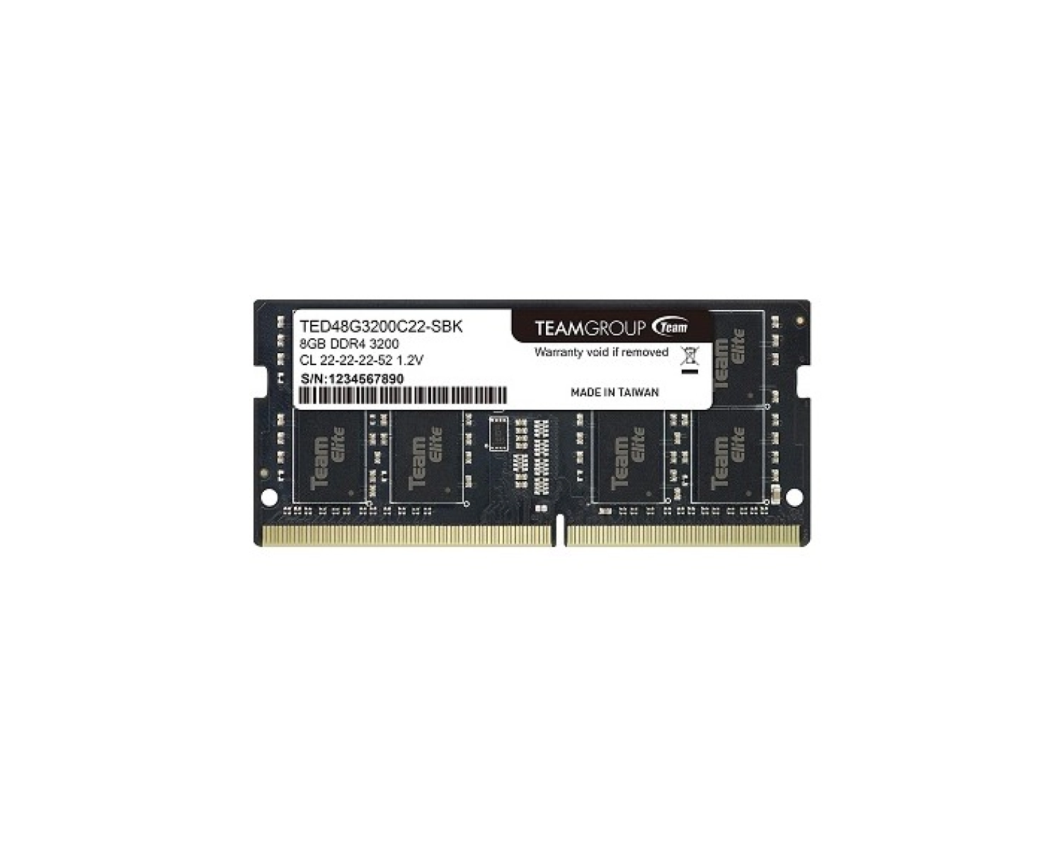 Team Elite 8Gb (1X8Gb) 3200Mhz Cl 22 Ddr4 Notebook Sodimm Ram (Ted48G3200C22-S01) ürün görseli
