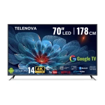 Telenova 70 İnç 178 Ekran 4K Ultra Hd Android 14, Smart Tv Led Hdr Wifi Netflix & Youtube Destekli