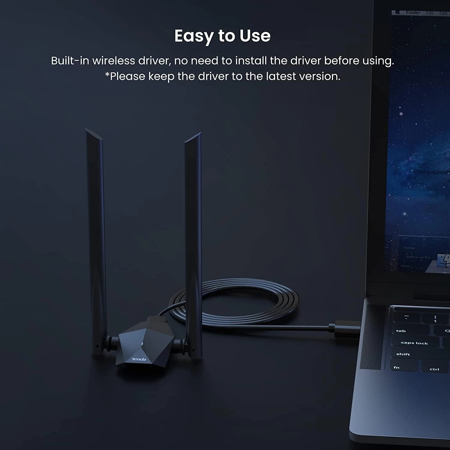 Tenda U18A Wifi 6 1201 Mbps 2-5Dbi Antenli Usb Adaptör - Görsel 5