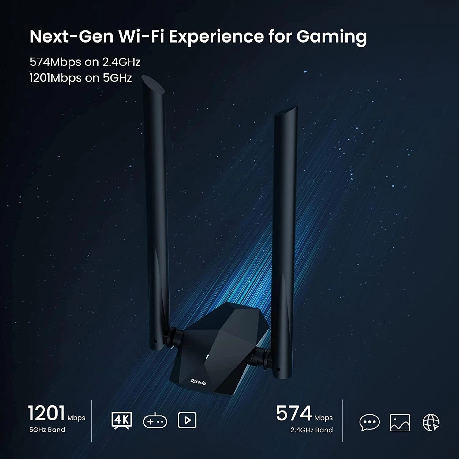 Tenda U18A Wifi 6 1201 Mbps 2-5Dbi Antenli Usb Adaptör - Görsel 3