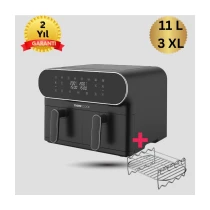 Tigrecook Duo 3Xl Airfryer Aft11001A 11 Lt Çift Hazneli Yağsız Fritöz