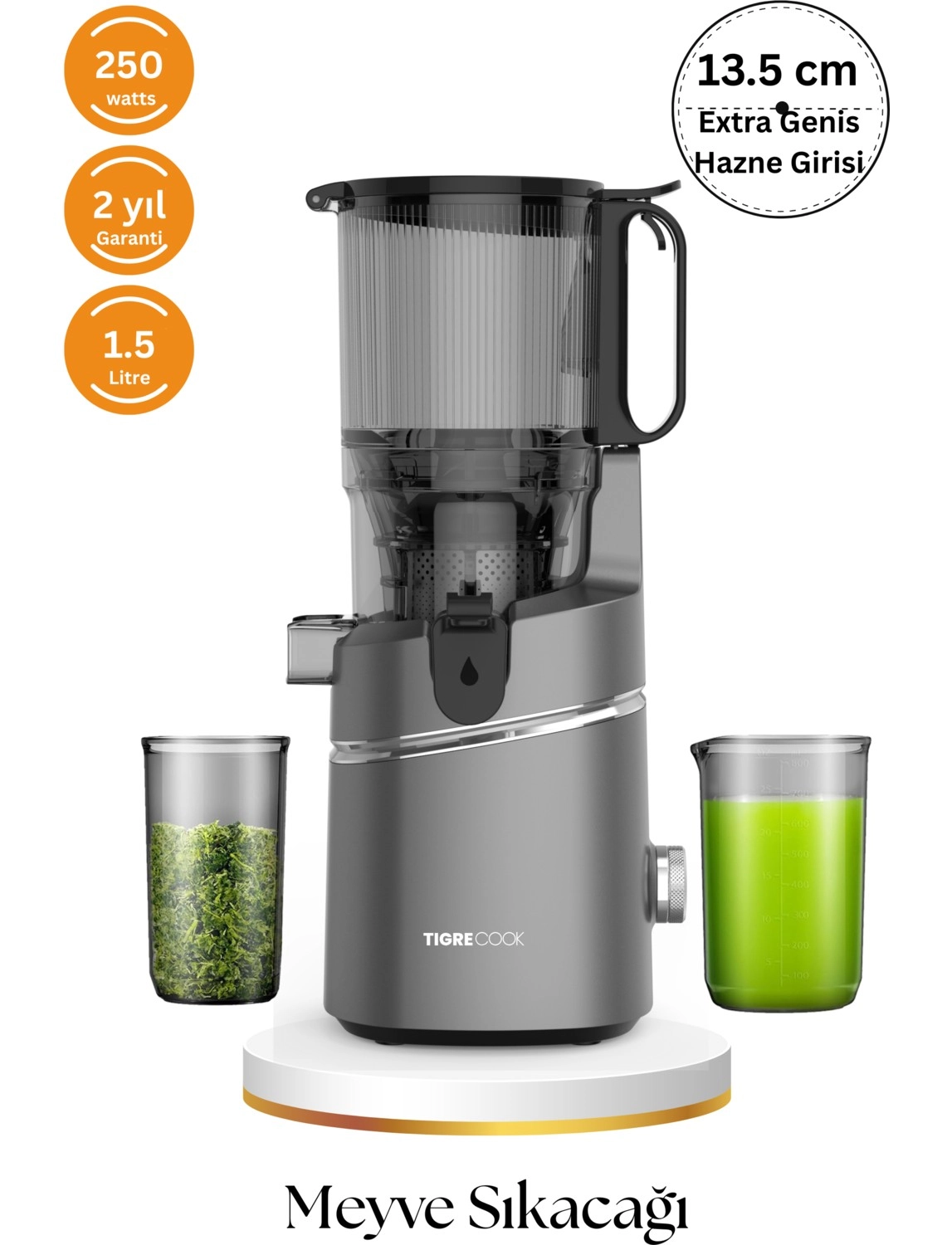 Tigrecook Slow Juicer Yavaş Sıkım Katı Meyve Sıkacağı Sorbe Ve Dondurma ürün görseli