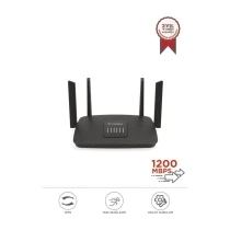 Torima Ac06 Siyah Çift Bant Kablosuz Wifi Router 1200Mbps – 2.4Ghz & 5Ghz 4 Antenli