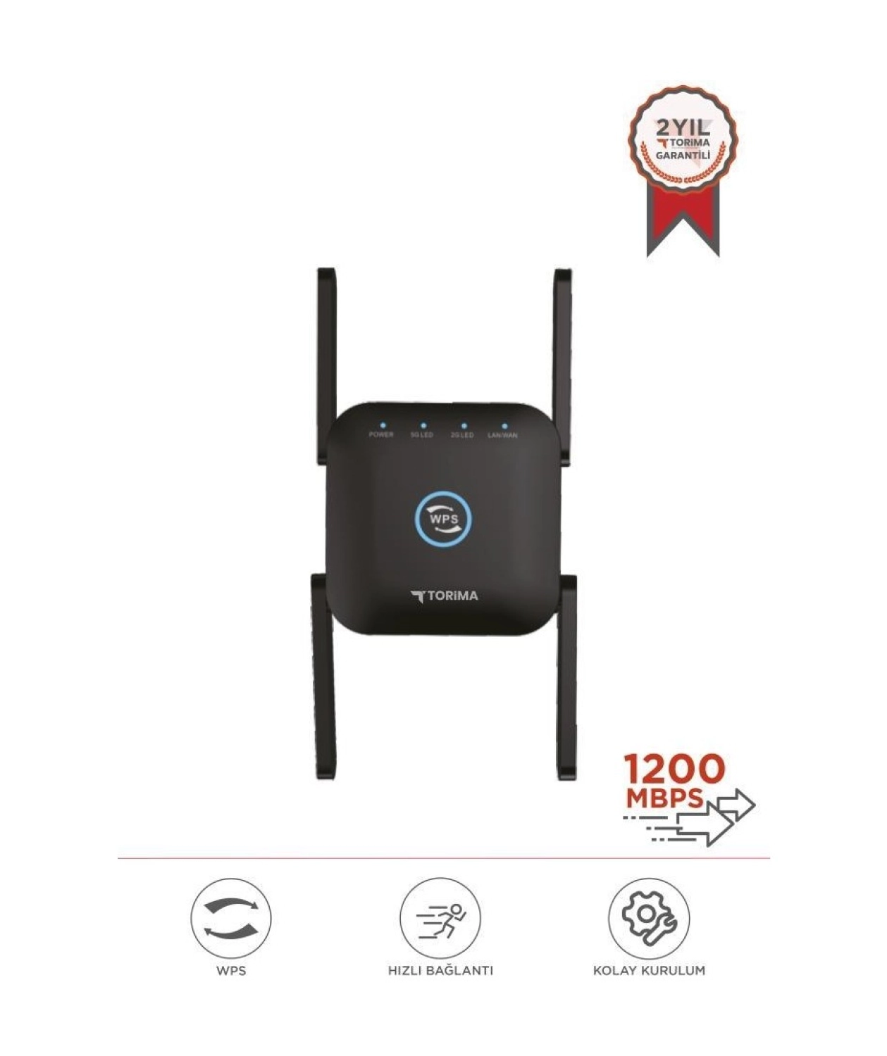 Torima Ac24 Siyah Wifi Pro Sinyal Yakınlaştırıcı Router ürün görseli