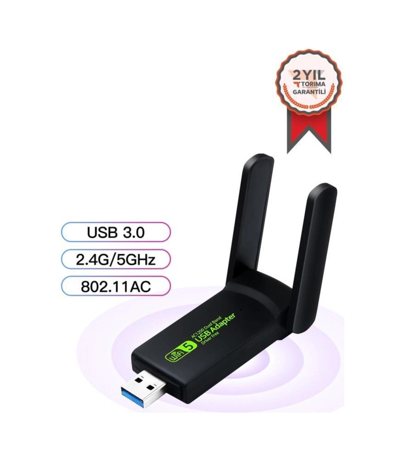 Torima Dual Band Usb Adapter 1300 Mbps Yd-33 Wireless ürün görseli