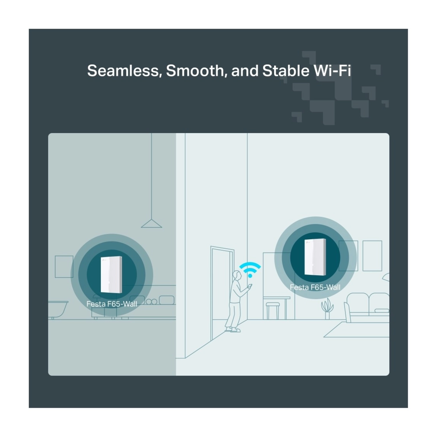 Tp-Link Festa F65-Wall Ax3000Mbps 4 Gigabit Port Dual-Band Wi-Fi 6 Duvar Tipi Access Point - Görsel 2