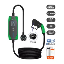 Truwatt Zt215 Taşınabilir Elektrikli Araç Şarj Cihazı 16A/3.5Kw/220V (15 Metre)