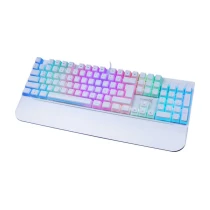 Turbox Tr-Mk10Pd Pudding Tuşlu Bilek Destekli Blue Switch Rgb Beyaz Oyuncu Mekanik Klavye