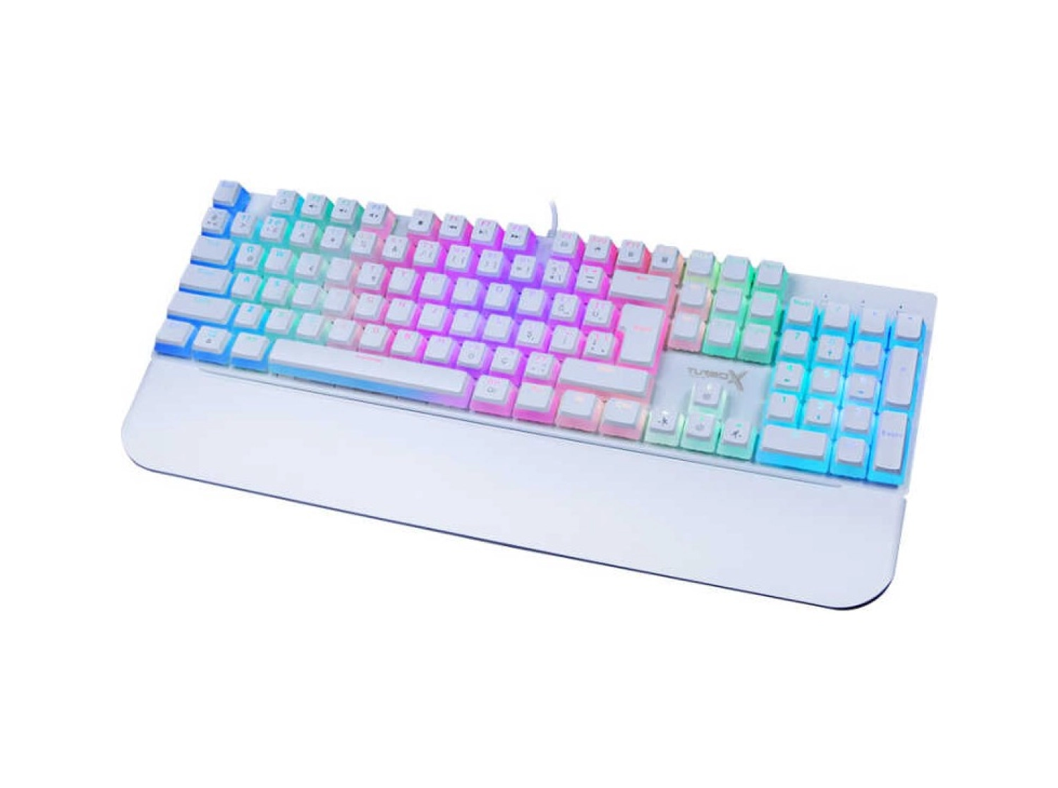 Turbox Tr-Mk10Pd Pudding Tuşlu Bilek Destekli Blue Switch Rgb Beyaz Oyuncu Mekanik Klavye ürün görseli