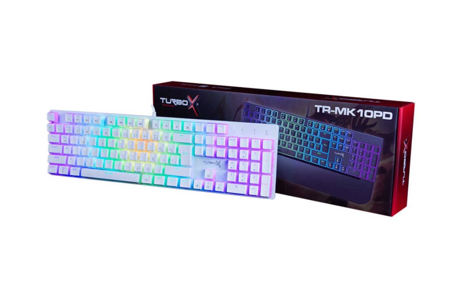 Turbox Tr-Mk10Pd Pudding Tuşlu Bilek Destekli Blue Switch Rgb Beyaz Oyuncu Mekanik Klavye - Görsel 4
