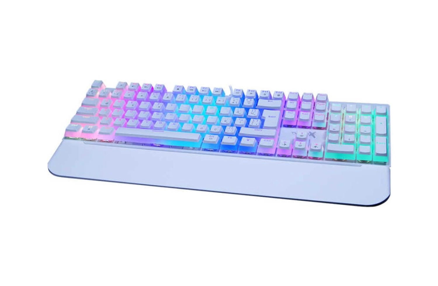 Turbox Tr-Mk10Pd Pudding Tuşlu Bilek Destekli Blue Switch Rgb Beyaz Oyuncu Mekanik Klavye - Görsel 2