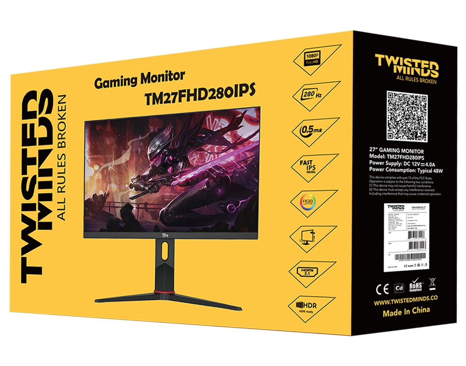 Twisted Minds Twısted Mınds 27" Tm27Fhd280Ips Fhd 280Hz 0,5Ms Hdmi Dp Hdr10 Fast Ips Pıvot Rgb Gaming Monitör - Görsel 5