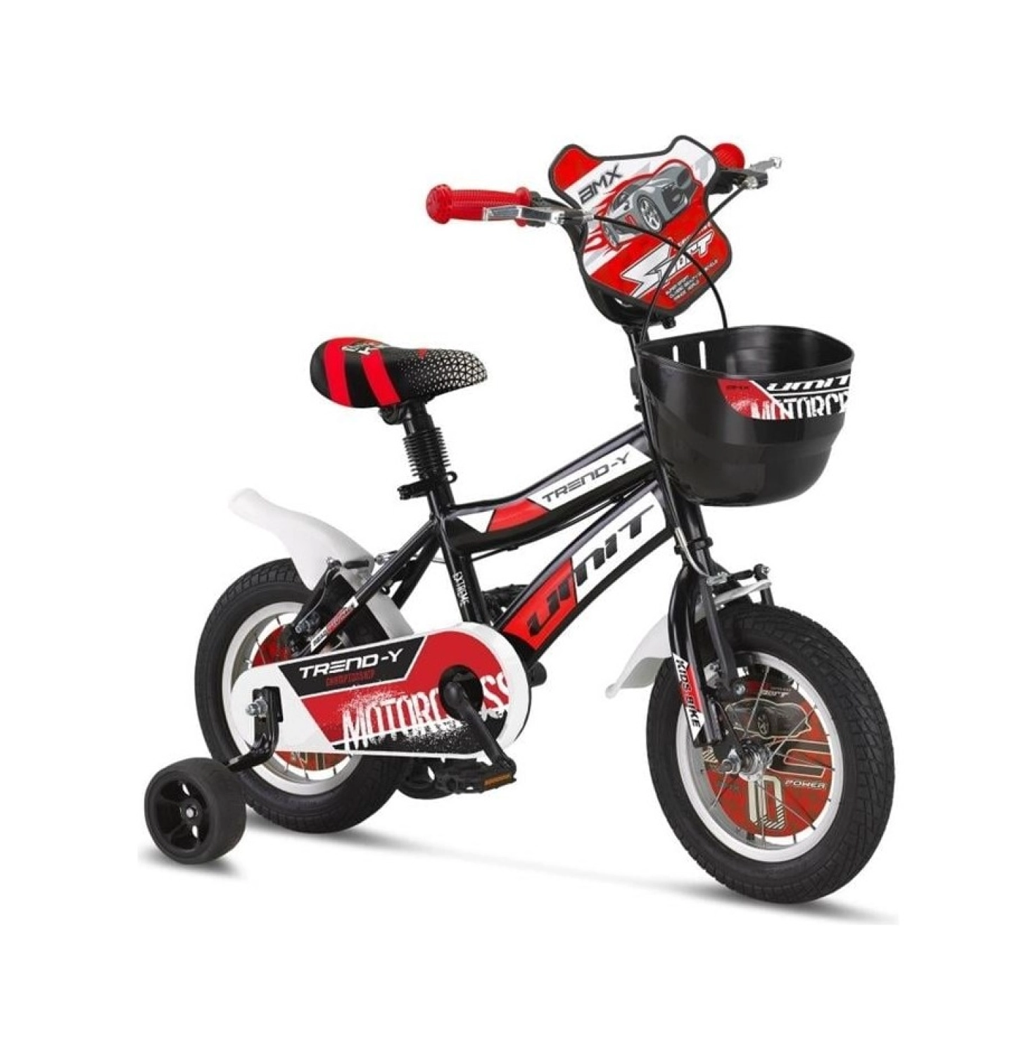 Ümit 1202 Trend-Y-Bmx-Sepet-V-Erkek Çocuk Bisikleti 12 Jant Siyah Kırmızı ürün görseli