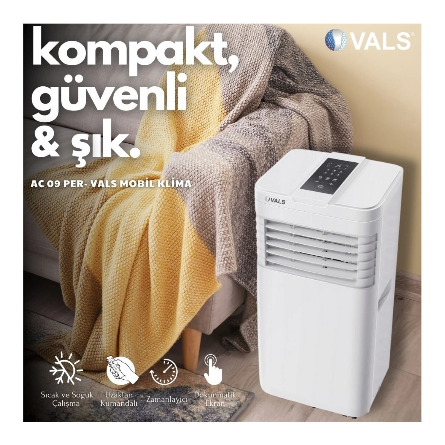 Vals Ac 09 Per 9000 Btu Mobil Klima - Görsel 2