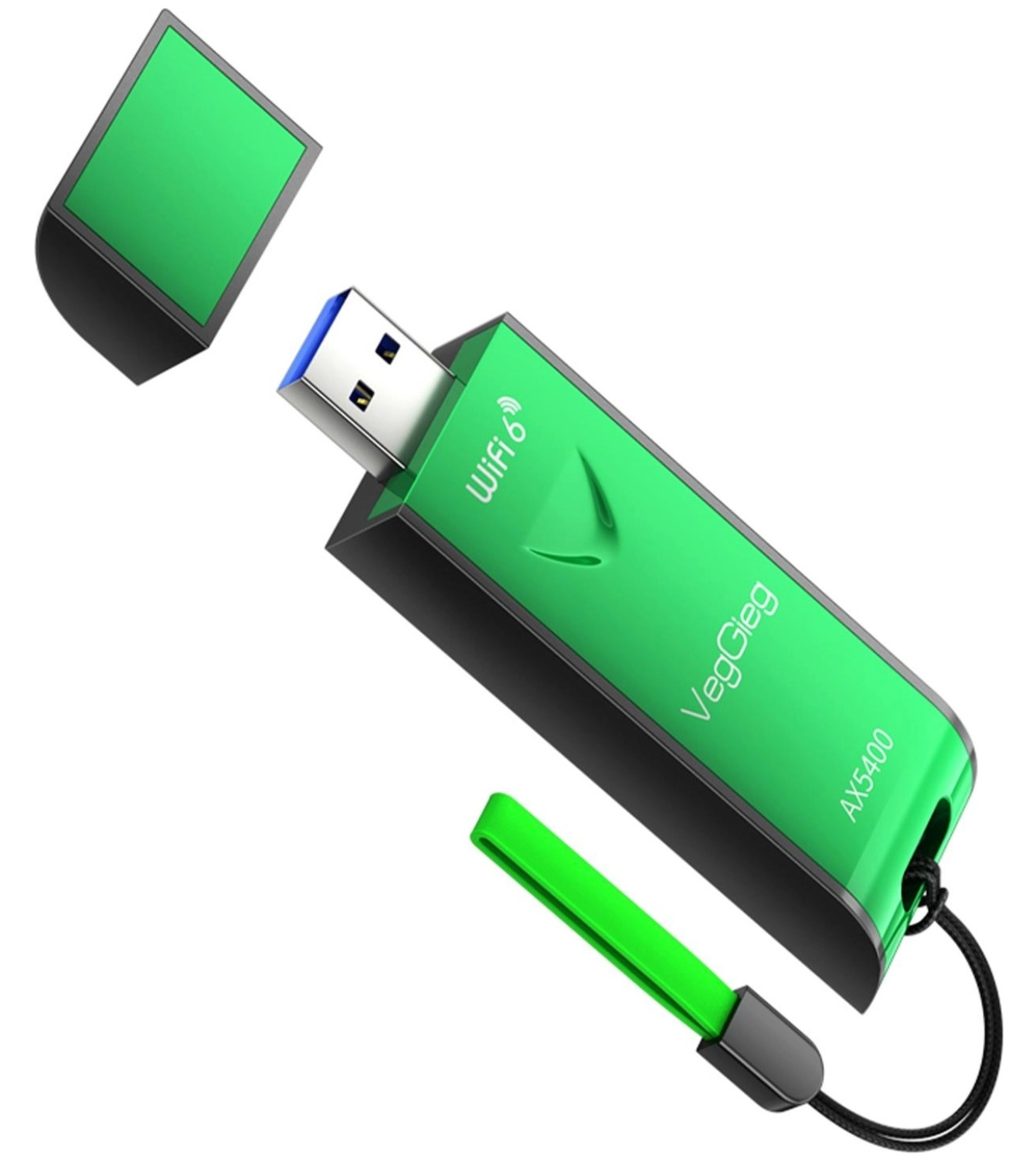Veggieg 5400 Mbps 2.4Ghz/5Ghz/6Ghz Tri Band Alıcı Verici Usb Wifi 6 Adaptör ürün görseli