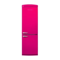 Vestel Retro Nfk37011 Pembe Kombi No Frost Buzdolabı